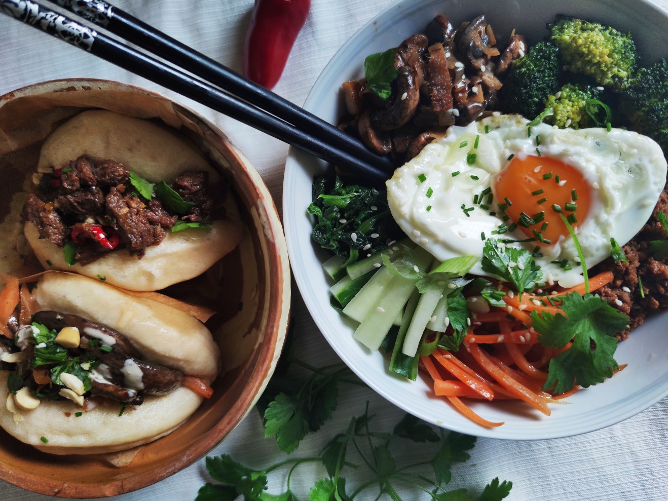 Bao Buns and bibimbap